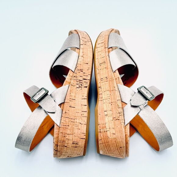 Kork-ease Myrna 2.0 Soft Gold Ankle Strap Womens Size 7M Wedge Sandals - Picture 9 of 12